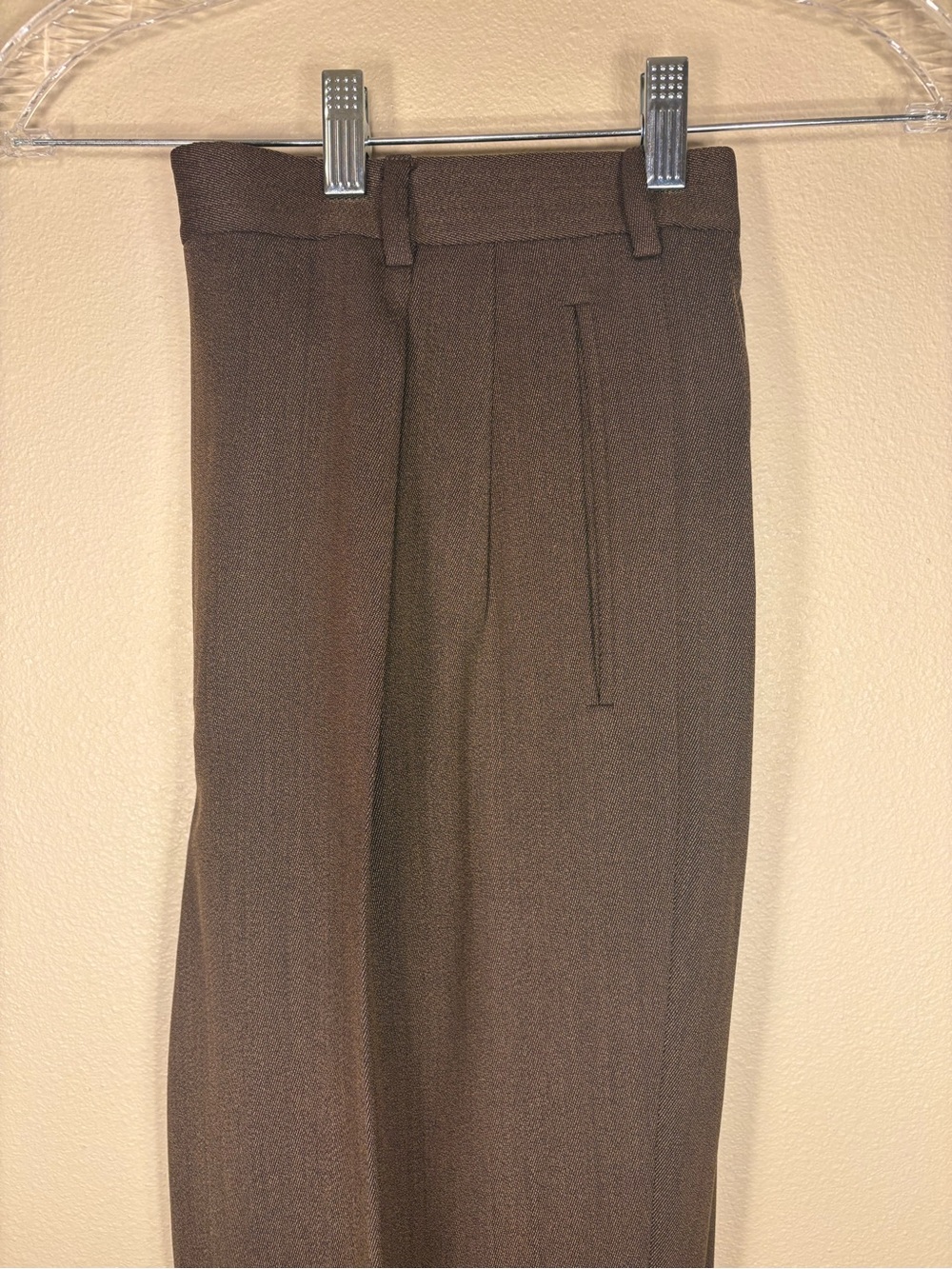 Zanella Duncan Dark Brown Dress Pants with Front Pleat